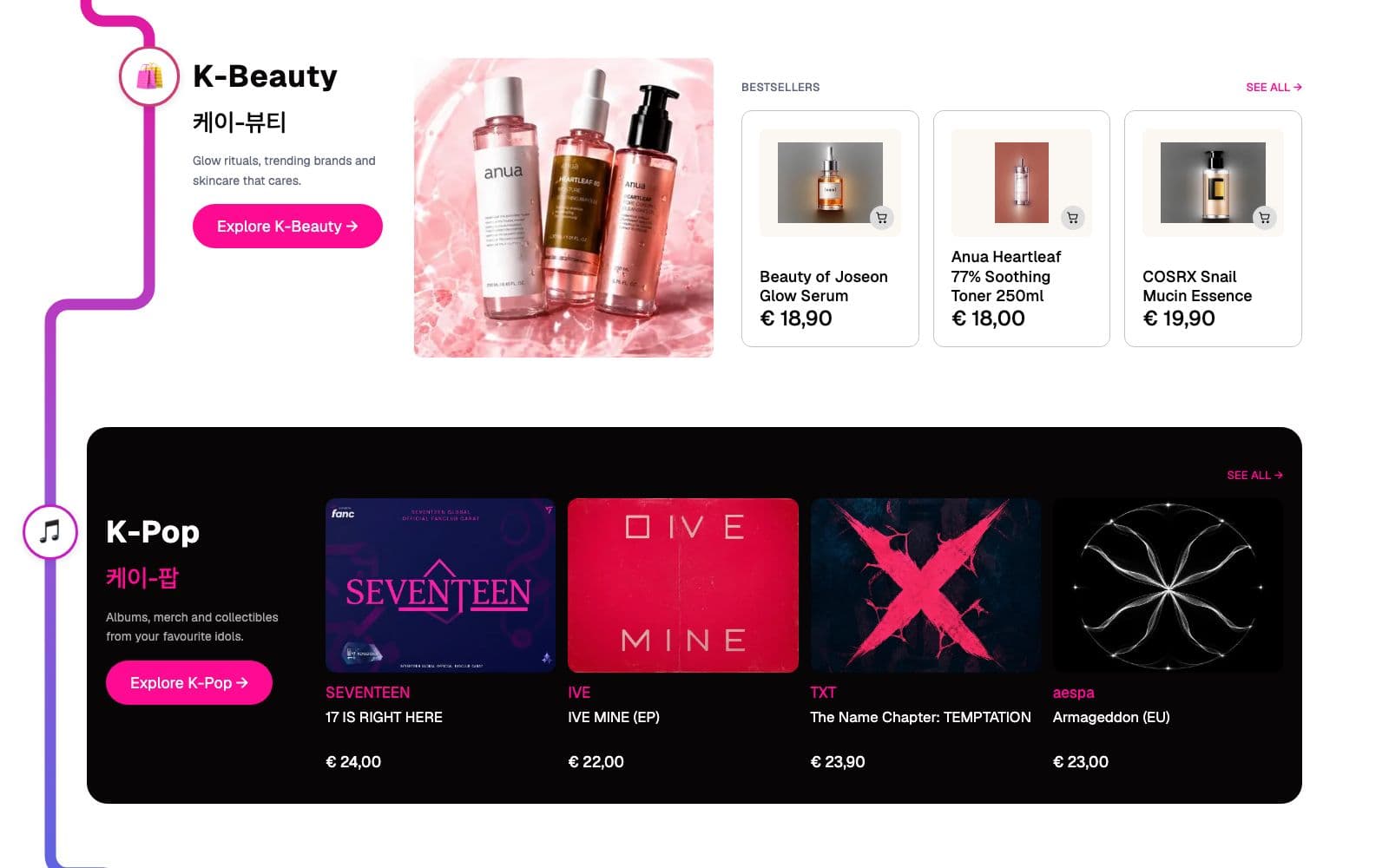 K-Station K-Beauty bestsellers and K-Pop releases